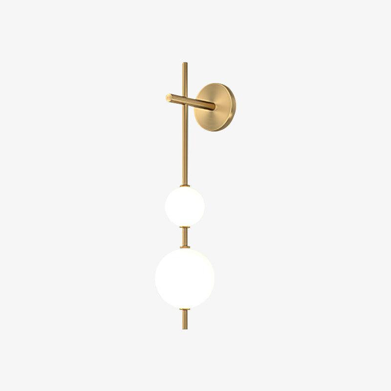 Verticale Glazen Bol Wandlamp – Moderne Wandverlichting met Gestapelde Bollen – Messing, Zwart of Nikkel – 3 Afmetingen | Sansoti