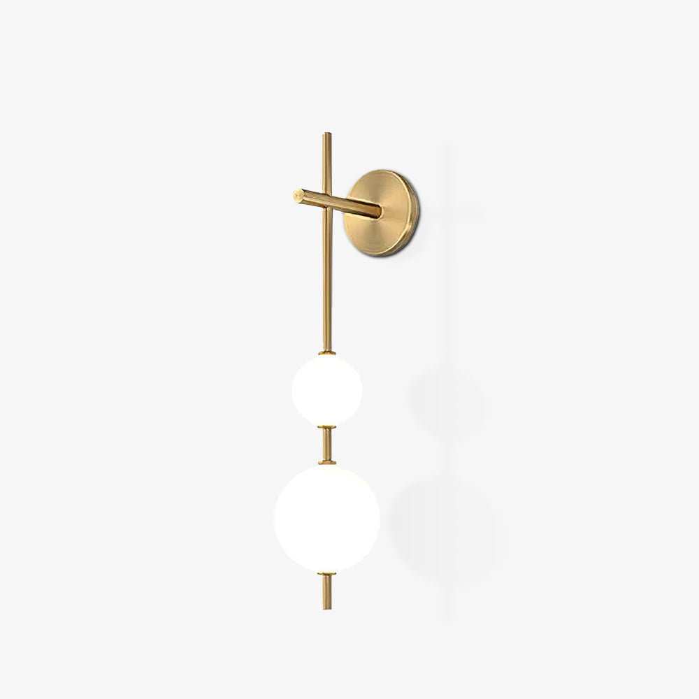Verticale Glazen Bol Wandlamp – Moderne Wandverlichting met Gestapelde Bollen – Messing, Zwart of Nikkel – 3 Afmetingen | Sansoti