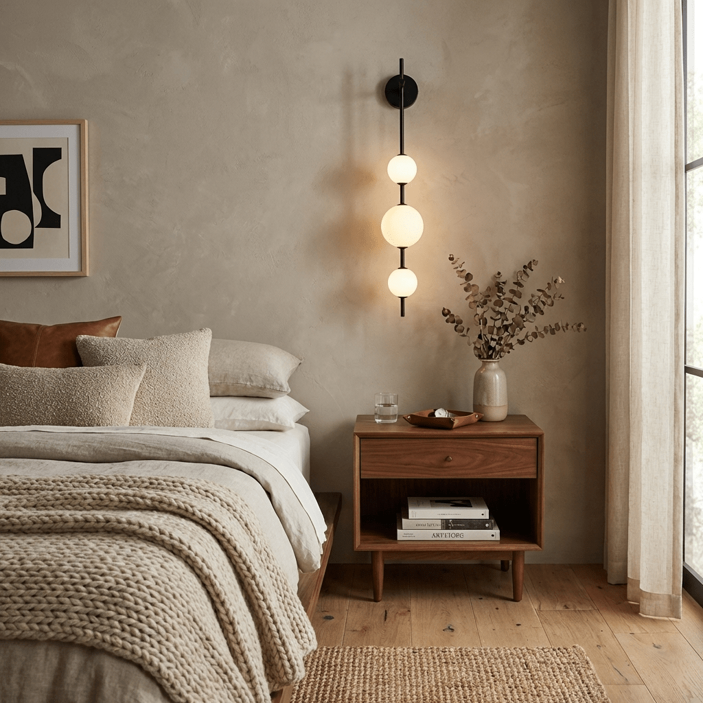 Verticale Glazen Bol Wandlamp – Moderne Wandverlichting met Gestapelde Bollen – Messing, Zwart of Nikkel – 3 Afmetingen | Sansoti