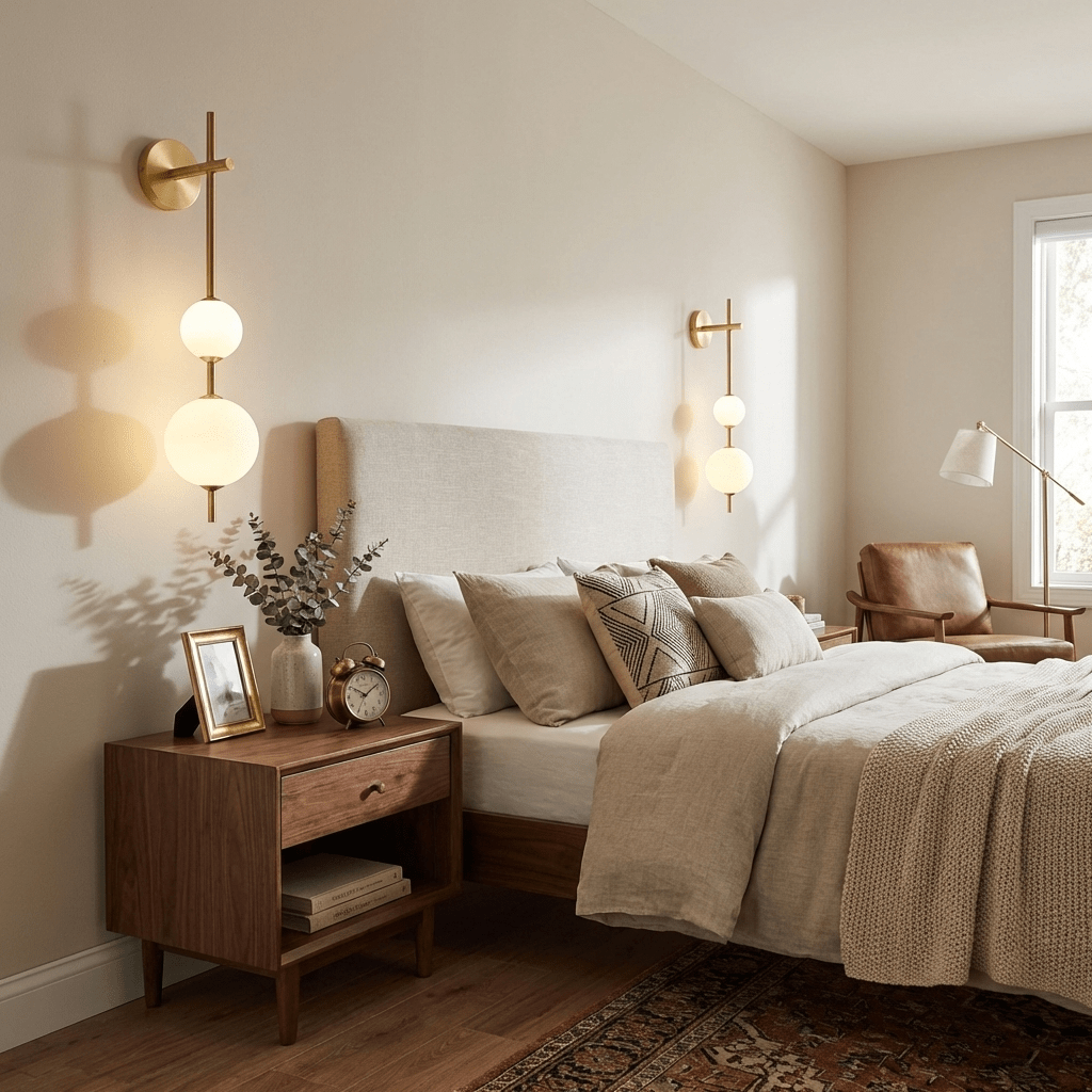 Verticale Glazen Bol Wandlamp – Moderne Wandverlichting met Gestapelde Bollen – Messing, Zwart of Nikkel – 3 Afmetingen | Sansoti