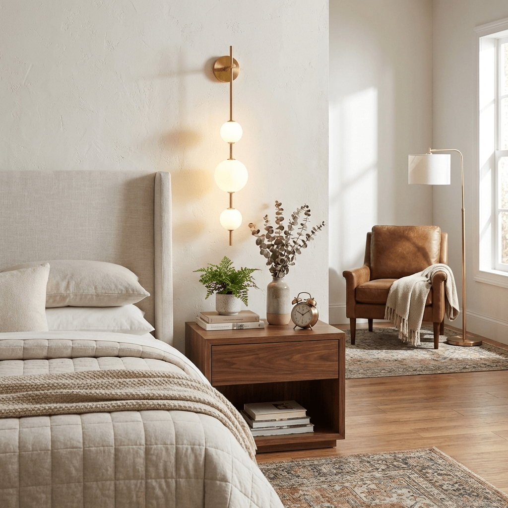 Verticale Glazen Bol Wandlamp – Moderne Wandverlichting met Gestapelde Bollen – Messing, Zwart of Nikkel – 3 Afmetingen | Sansoti