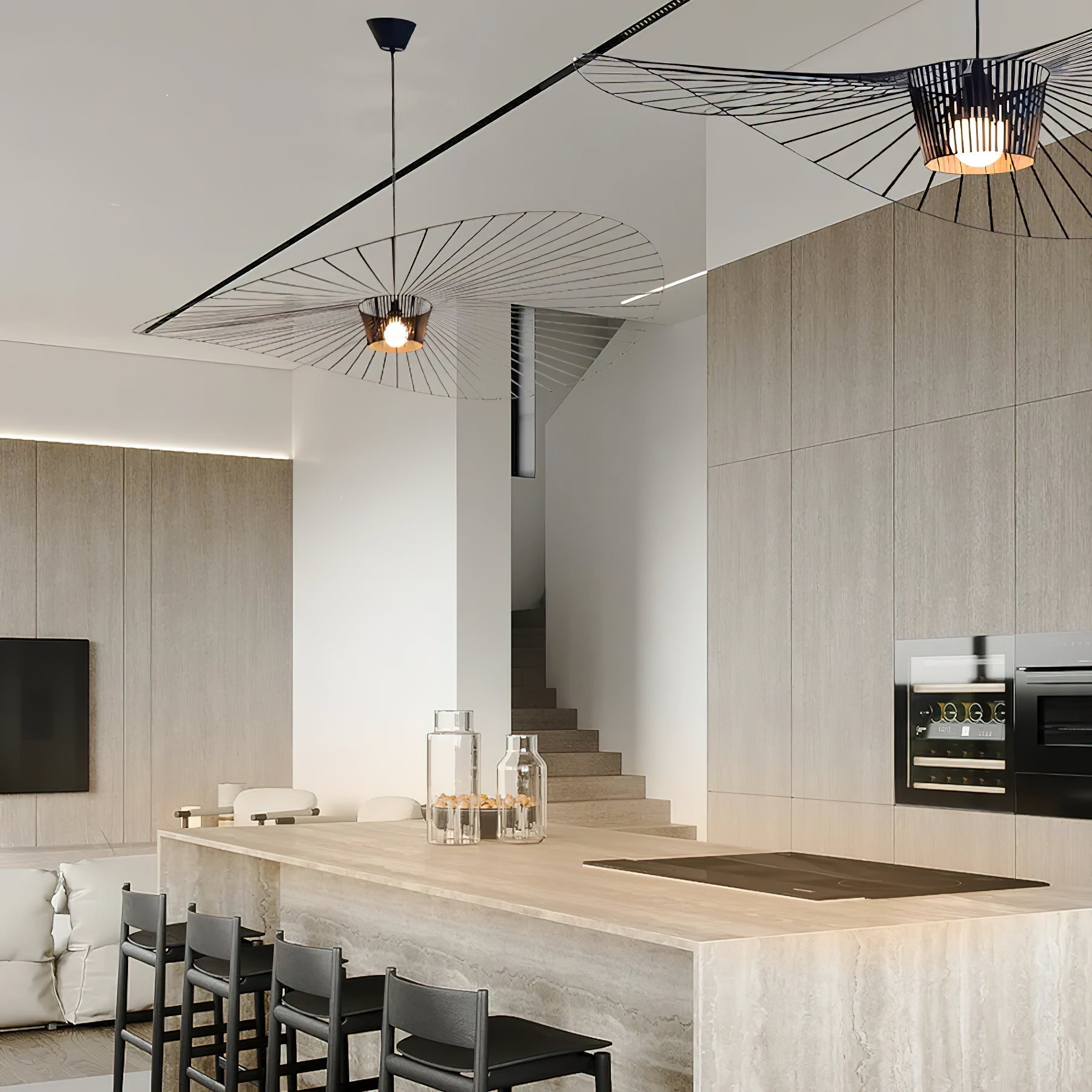Vertigo Hanglamp Fiberglass Sculptuur met Vloeiende Silhouet Modern Design | Sansoti