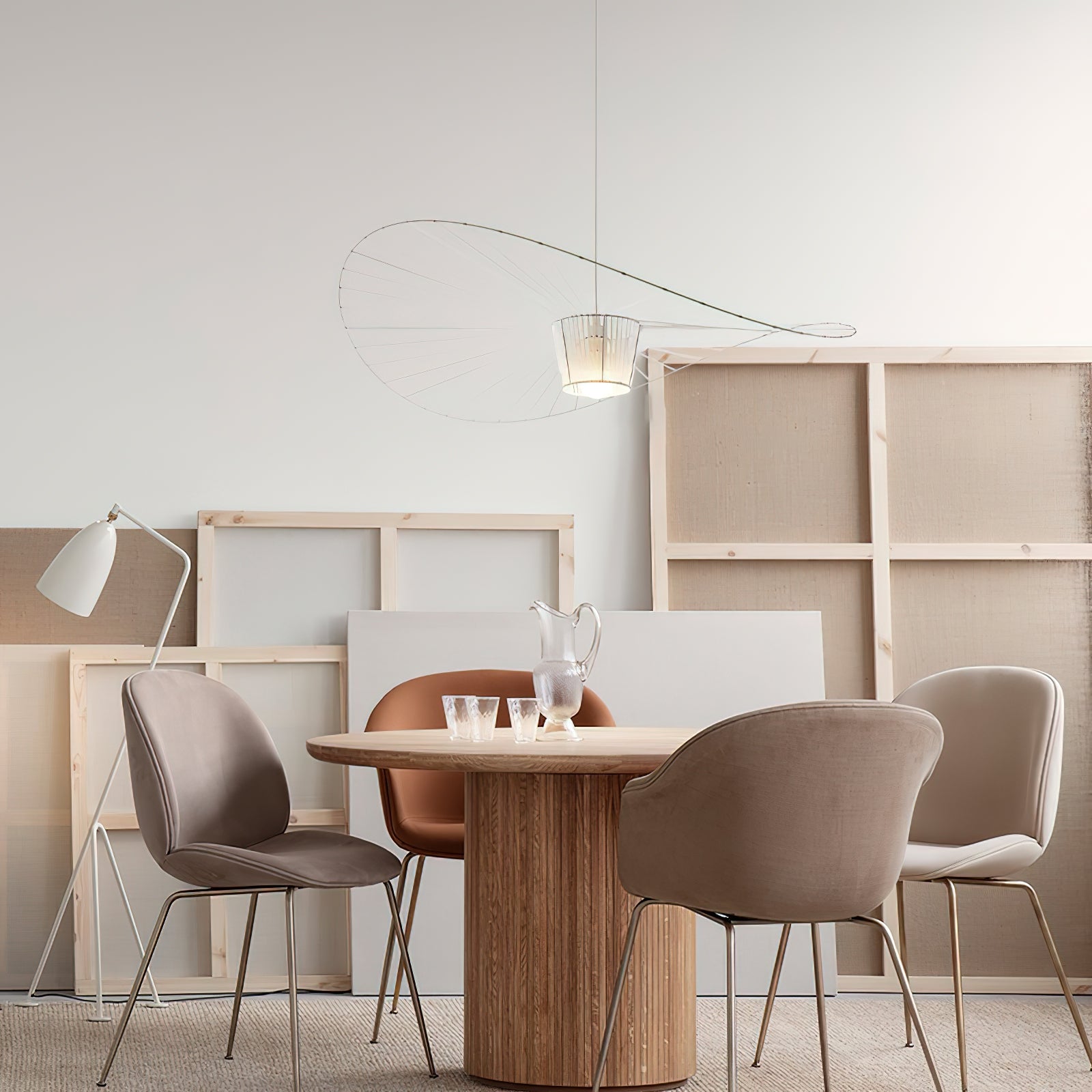 Vertigo Hanglamp Fiberglass Sculptuur met Vloeiende Silhouet Modern Design | Sansoti