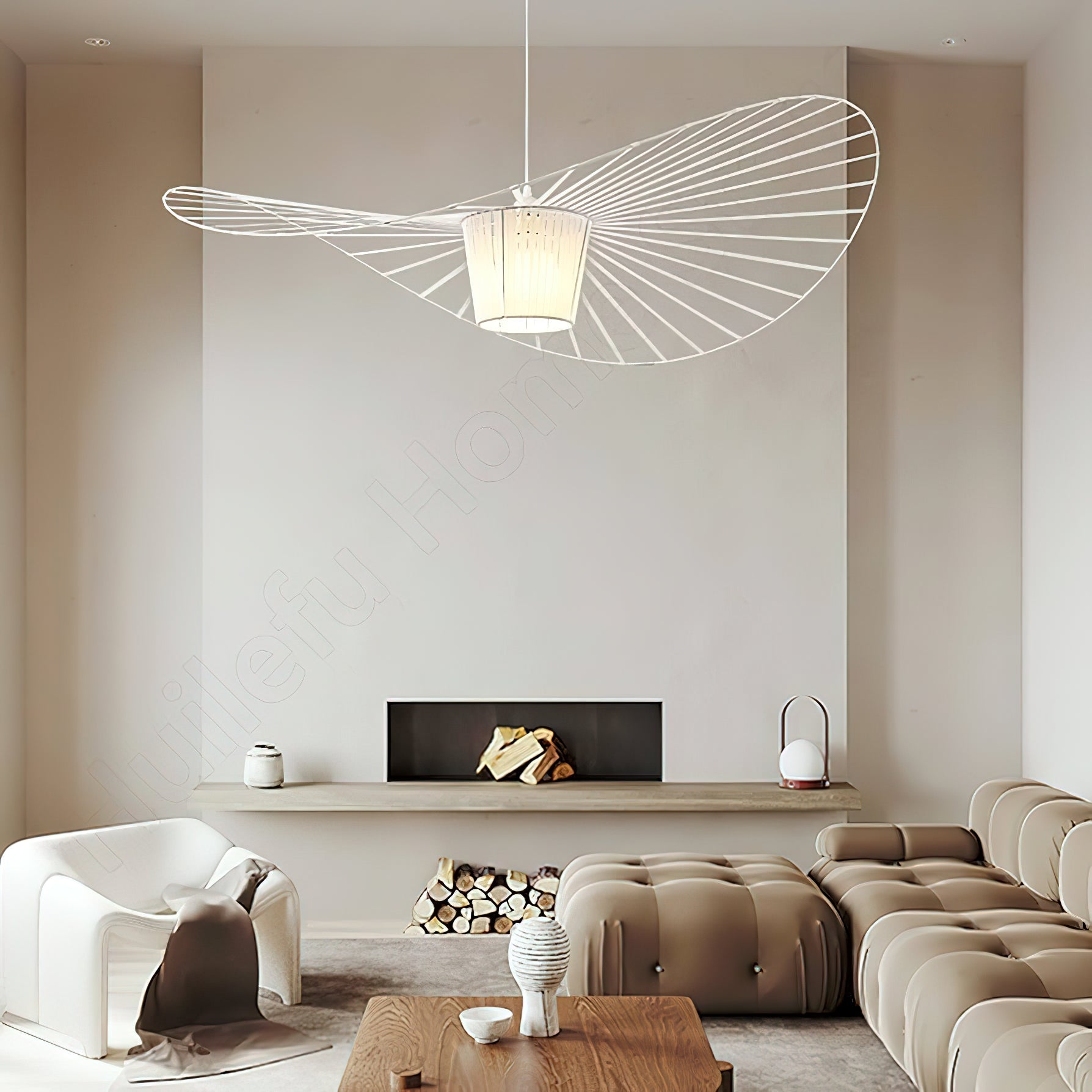 Vertigo Hanglamp Fiberglass Sculptuur met Vloeiende Silhouet Modern Design | Sansoti