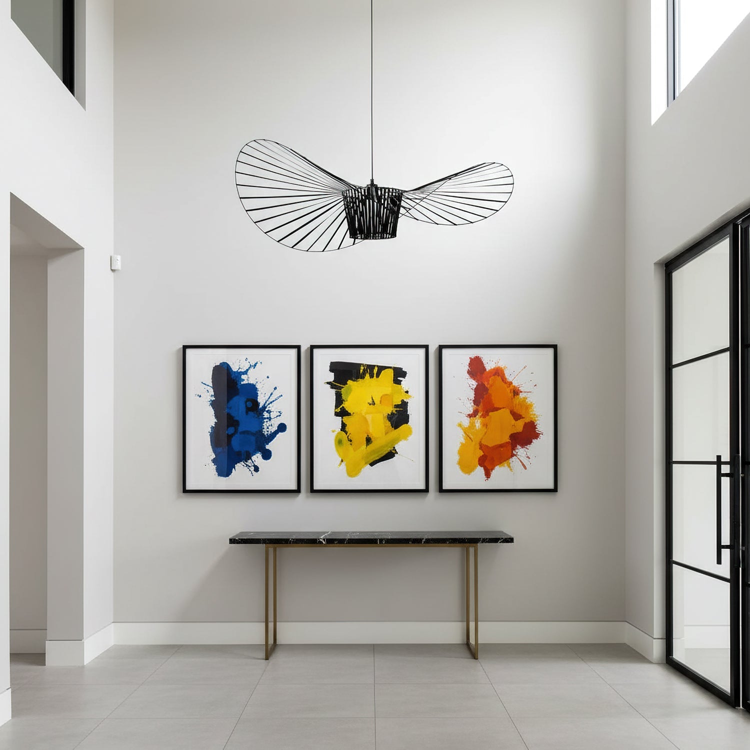 Hanglamp met Polyurethaan Ribbons – Sculptural Design Fiber Grote Zwevende Pendellamp Eetkamer – Ø80cm-Ø200cm | Sansoti