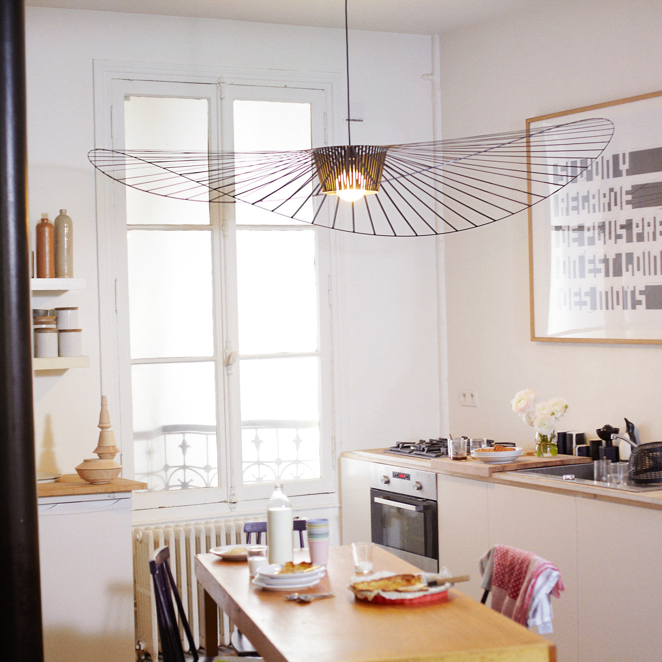 Hanglamp met Polyurethaan Ribbons – Sculptural Design Fiber Grote Zwevende Pendellamp Eetkamer – Ø80cm-Ø200cm | Sansoti