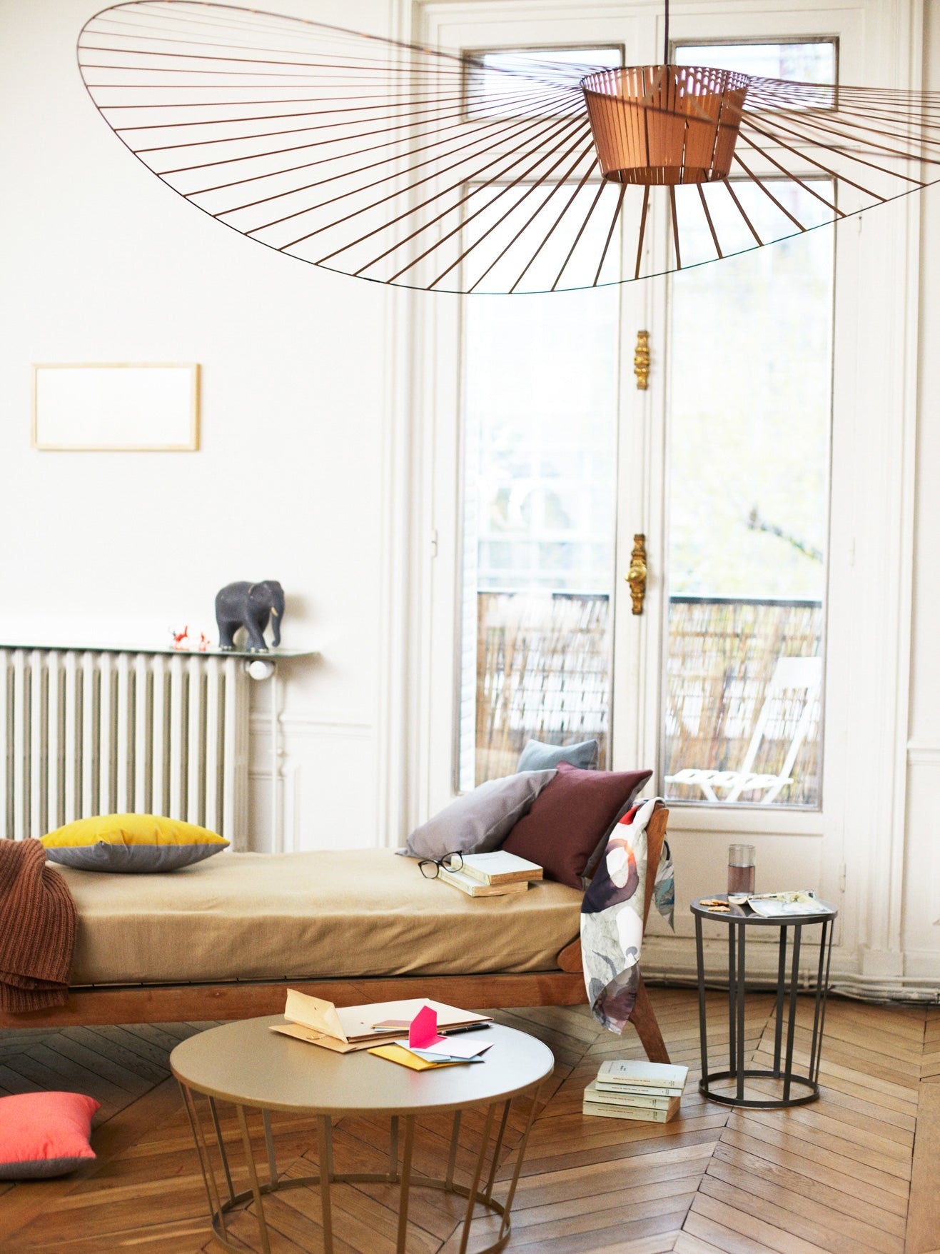 Hanglamp met Polyurethaan Ribbons – Sculptural Design Fiber Grote Zwevende Pendellamp Eetkamer – Ø80cm-Ø200cm | Sansoti