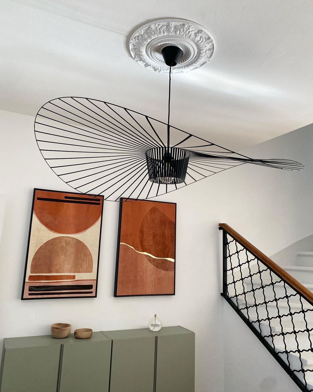 Hanglamp met Polyurethaan Ribbons – Sculptural Design Fiber Grote Zwevende Pendellamp Eetkamer – Ø80cm-Ø200cm | Sansoti