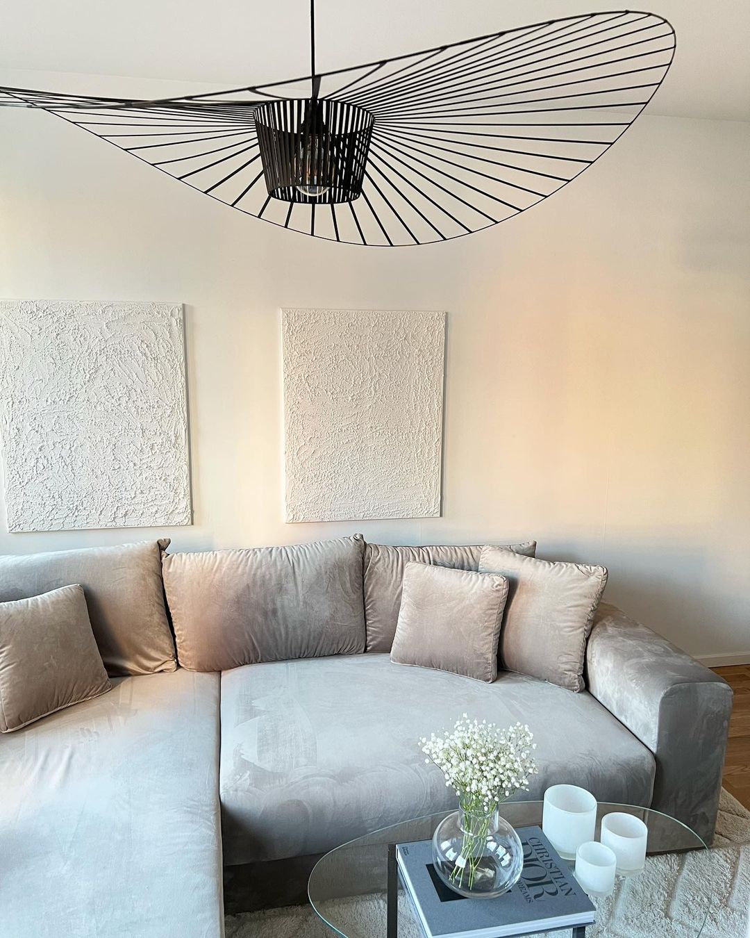 Hanglamp met Polyurethaan Ribbons – Sculptural Design Fiber Grote Zwevende Pendellamp Eetkamer – Ø80cm-Ø200cm | Sansoti