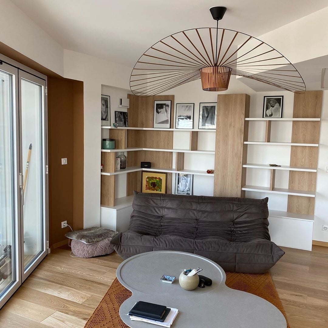 Hanglamp met Polyurethaan Ribbons – Sculptural Design Fiber Grote Zwevende Pendellamp Eetkamer – Ø80cm-Ø200cm | Sansoti