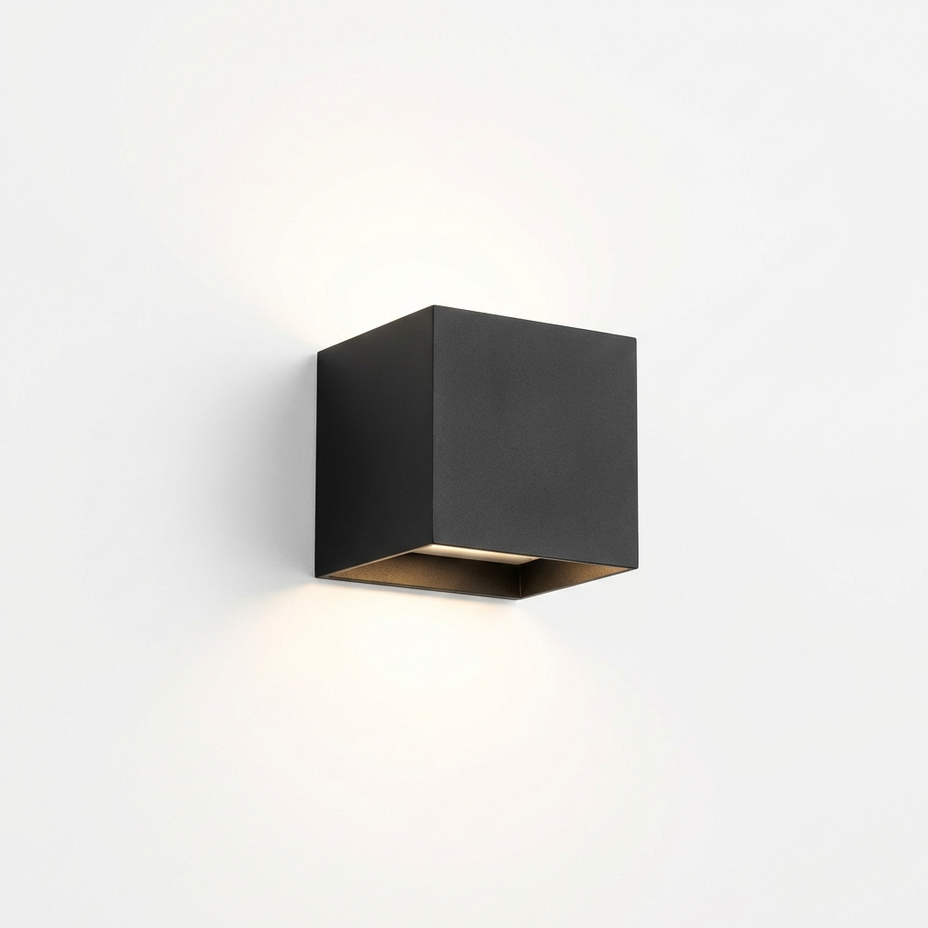 Adjustable LED wall lamp modern warm white aluminum design cube for hallway and living room | Sansoti