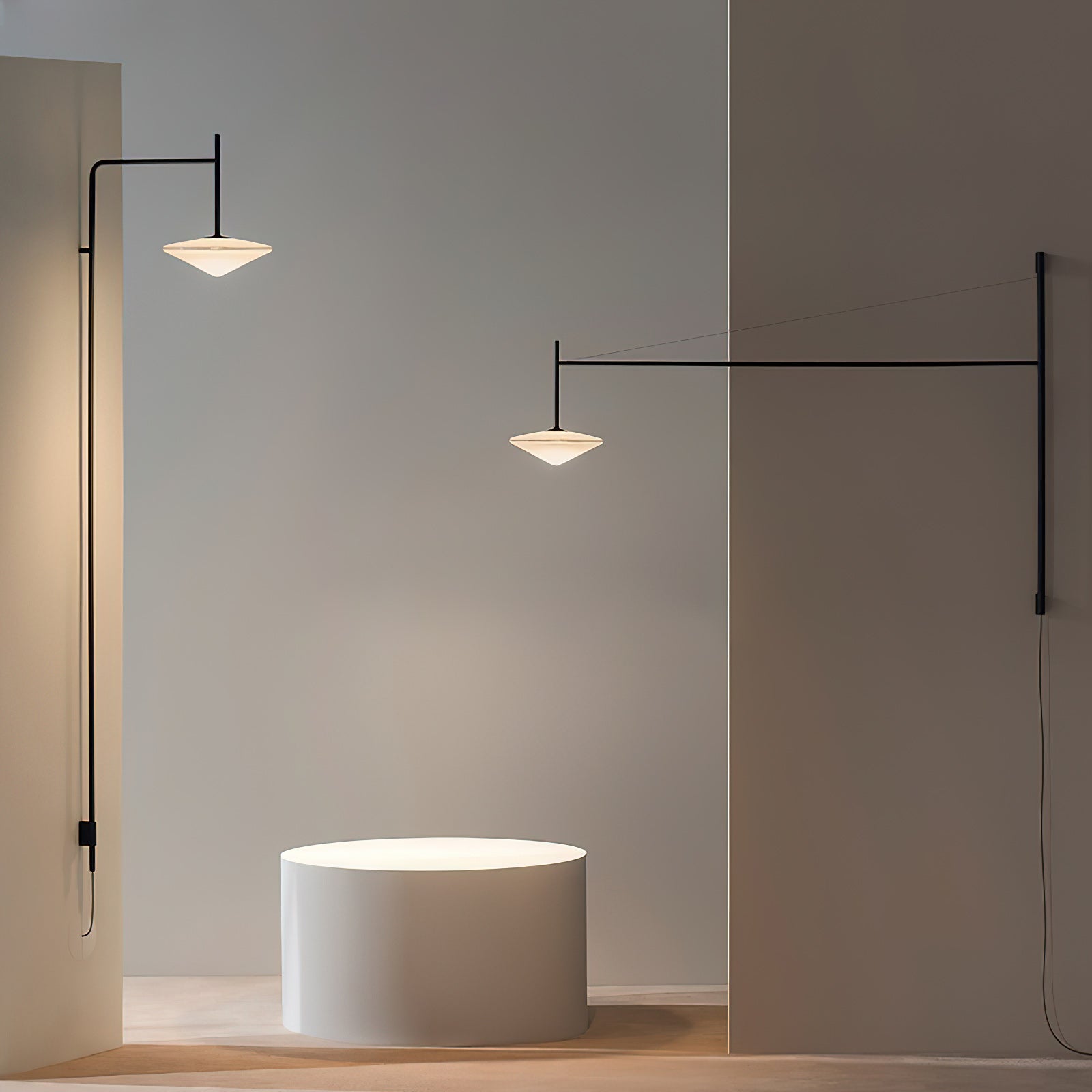 Verstelbare Wandlamp met Zwenkarm | Mondgeblazen Glazen Kap | Stekkermodel | Sansoti