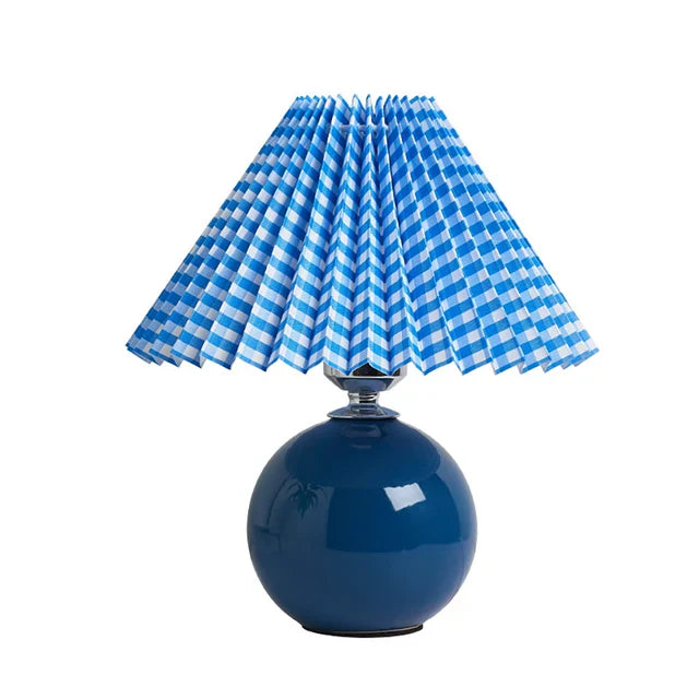 Tafellamp Vintage Met Plooikap E27 Retro Antiek 27cm Nachtkast Lamp | Sansoti