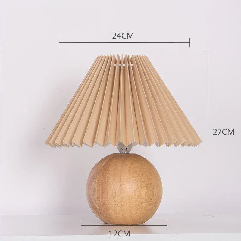 Tafellamp Vintage Met Plooikap E27 Retro Antiek 27cm Nachtkast Lamp | Sansoti