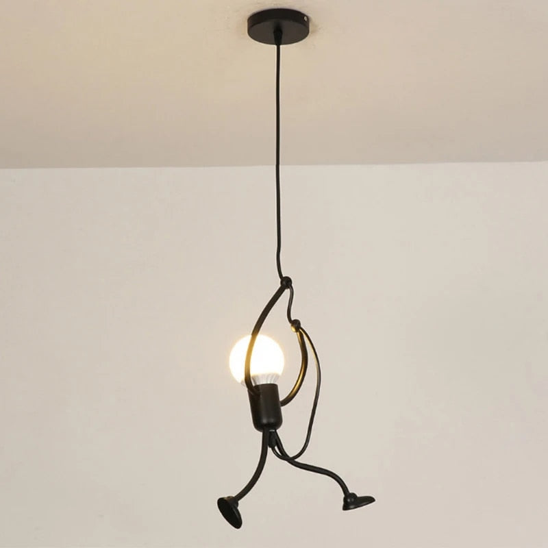 Speelse Robot Plafondlamp Metaal Zwart Goud Rood Kinderkamer Woonkamer 1-Kop 3-Kop Rond Retro Industrieel Design E27 LED-Fitting Creatieve Verlichting Plafond | Sansoti