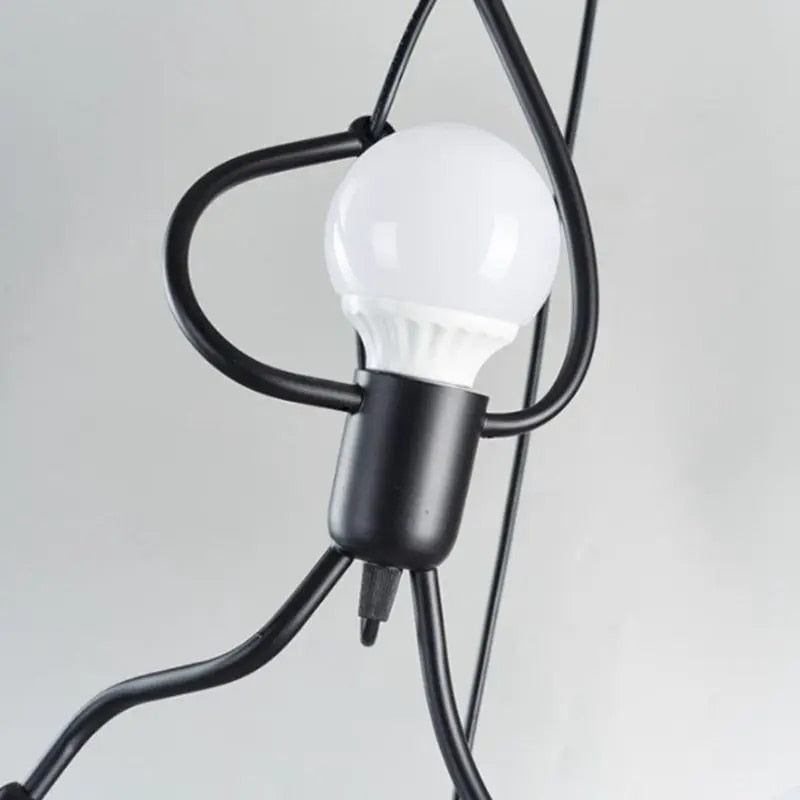Speelse Robot Plafondlamp Metaal Zwart Goud Rood Kinderkamer Woonkamer 1-Kop 3-Kop Rond Retro Industrieel Design E27 LED-Fitting Creatieve Verlichting Plafond | Sansoti