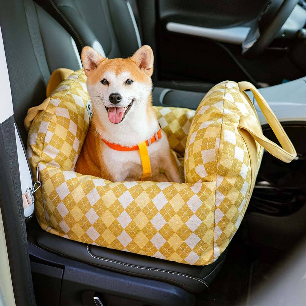 Autostoel Hondenmand First Class - Comfortabel Reiskussen voor Hond of Kat - Verstelbaar Wasbaar Autoreizen | Sansoti