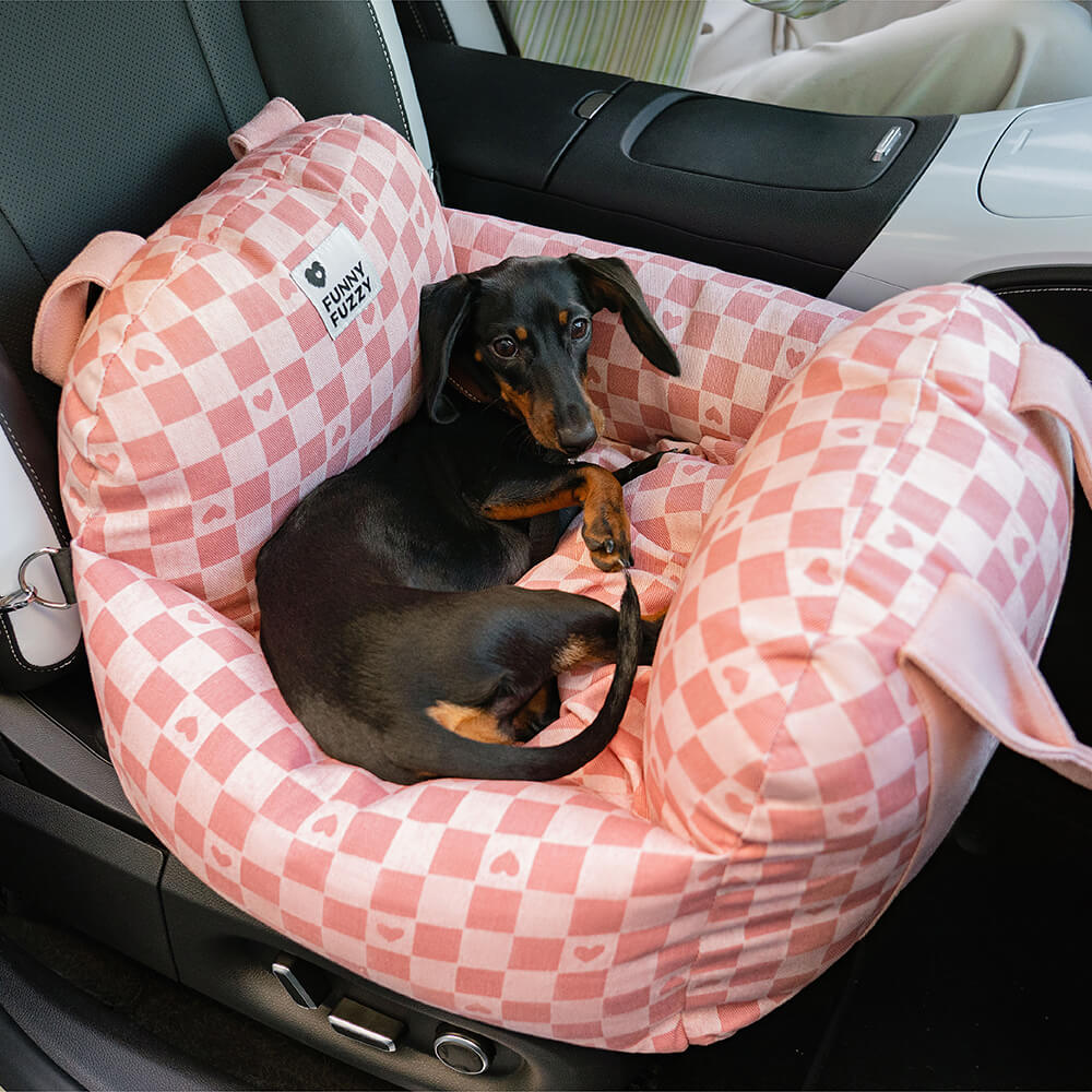 Autostoel Hondenmand First Class - Comfortabel Reiskussen voor Hond of Kat - Verstelbaar Wasbaar Autoreizen | Sansoti