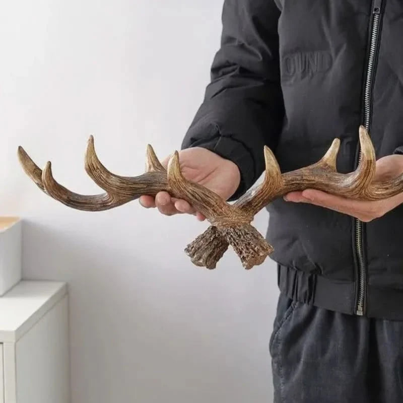 Wandkapstok Gewei Resin Haken Entree Hal Jassen Tassen Sleutels Ophangen Decoratief Rustiek Natuur Wanddecoratie | Sansoti