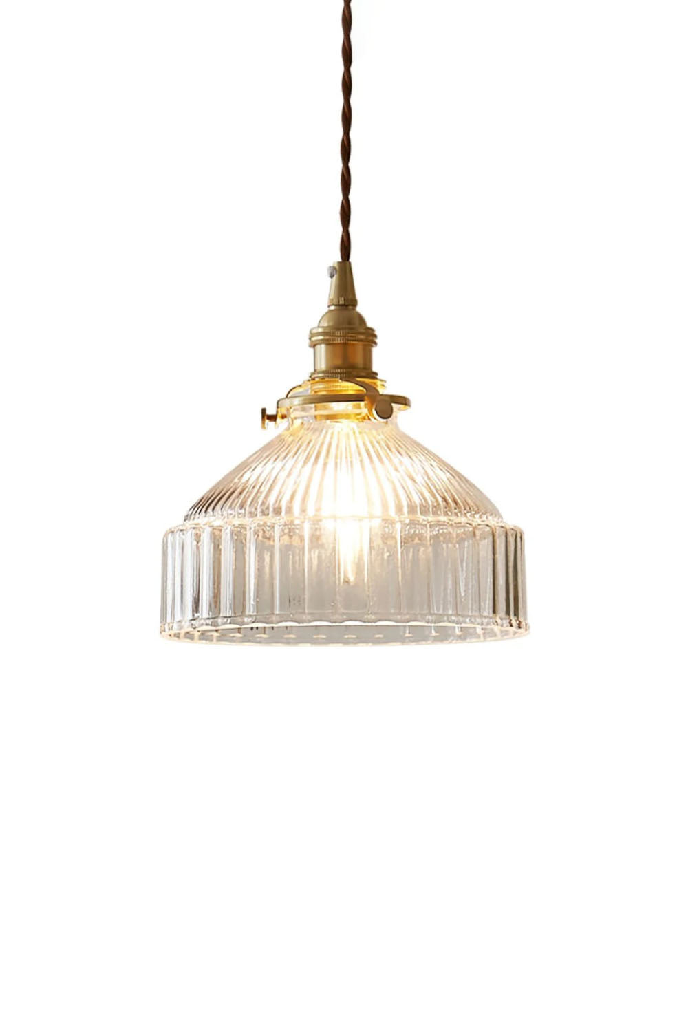 Suspension en verre et laiton, lumière chaude, entrée, chambre et salon, style rétro, éclairage d’ambiance, design vintage, plafonnier | Sansoti