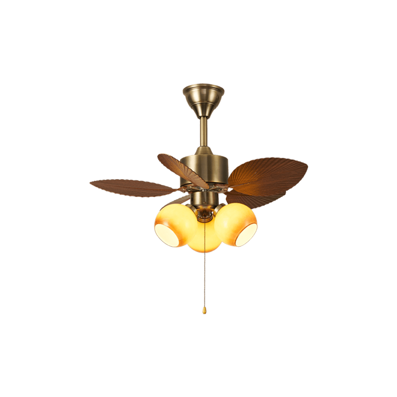Plafondventilator met Bladmotief en Verlichting – Verstelbare Vintage Stijl | Sansoti