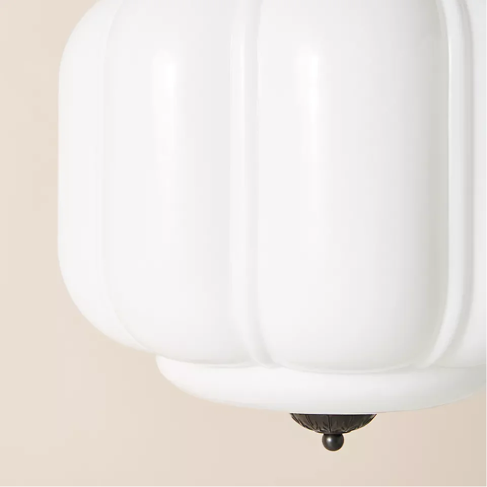 Vintage Melkglas Hanglamp met Messing Armatuur – Klassiek Retro Design voor Eetkamer, Hal & Leeshoek | Sansoti