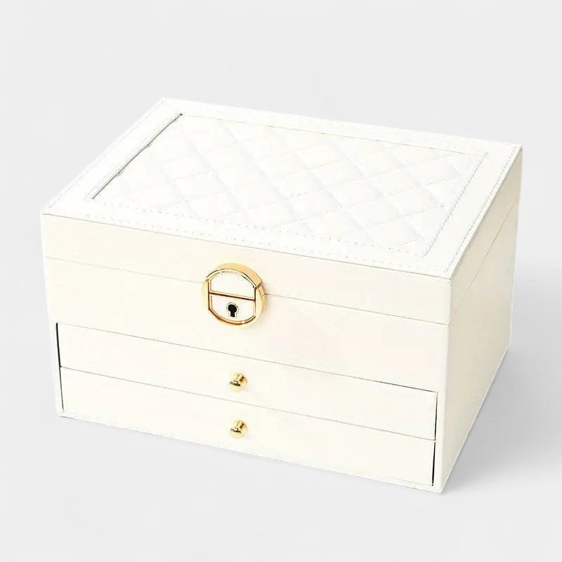 Virelle Sieradendoos Leer Zwart Roze Wit Groen - Luxe Organizer Juwelen Ketting Oorbellen Ring Opbergen Sieraden Box Kaptafel | Sansoti