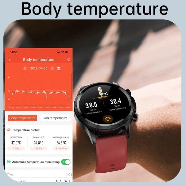 Slimme Gezondheidshorloge met Bloedsuikermeting & Hartslagmeter Waterdicht Fitness Tracker Smartwatch | Sansoti