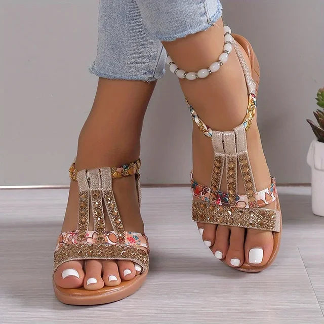 Damen-Sandalen mit Keilabsatz, weicher Sohle, orthopädischem Komfort und geringem Gewicht zum Gehen und Wandern im Sommerurlaub am Strand | Sansoti
