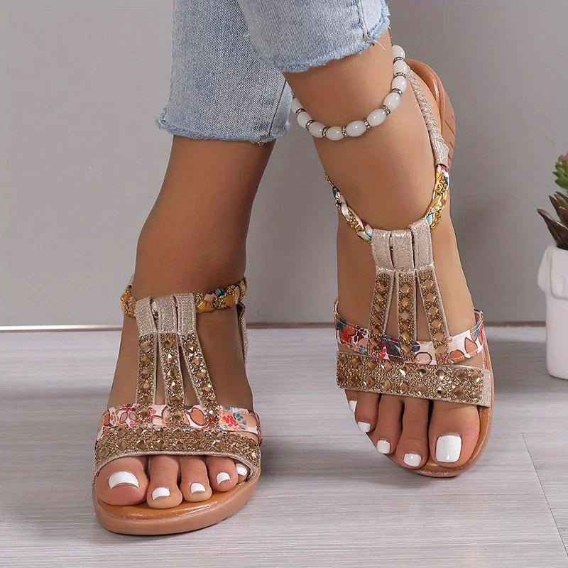 Damen-Sandalen mit Keilabsatz, weicher Sohle, orthopädischem Komfort und geringem Gewicht zum Gehen und Wandern im Sommerurlaub am Strand | Sansoti