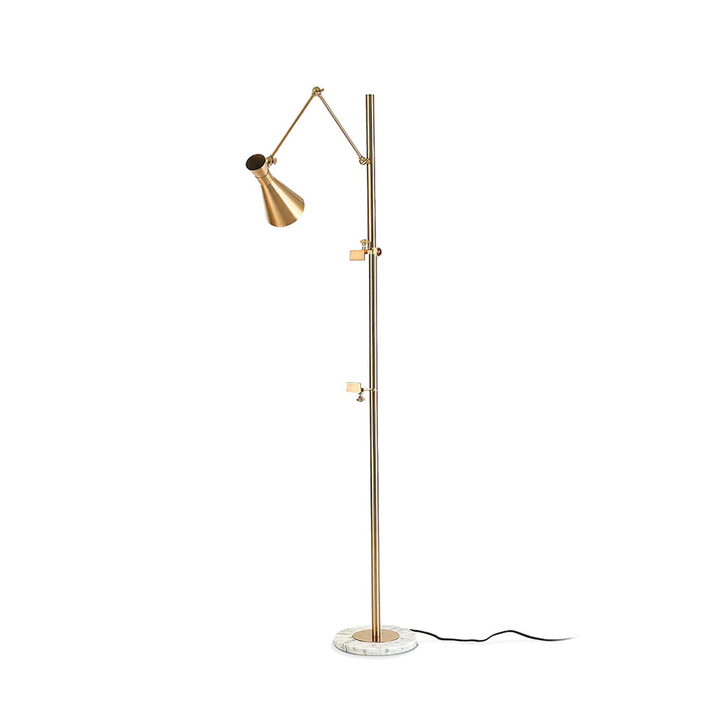 Vloerlamp met Ezelhouder Goudkleurig Frame Marmeren Voet E26/E27 Max 40W Moderne Verlichting voor Kunstwerken en Interieur | Sansoti