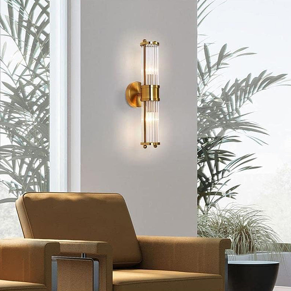 Wandlamp Goud IJzer & Glas LED Badkamer Woonkamer Slaapkamer Elegante Verlichting met Verstelbare Lichtkleur | Sansoti