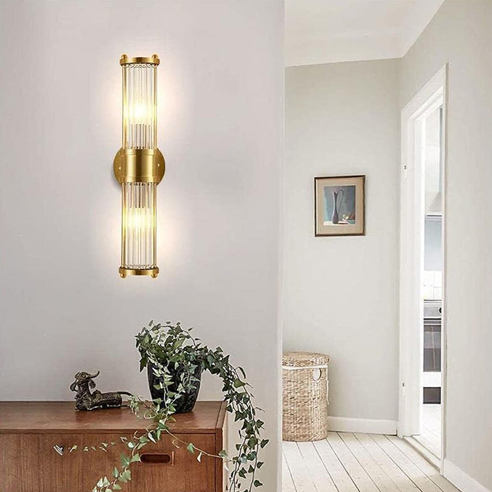 Wandlamp Goud IJzer & Glas LED Badkamer Woonkamer Slaapkamer Elegante Verlichting met Verstelbare Lichtkleur | Sansoti