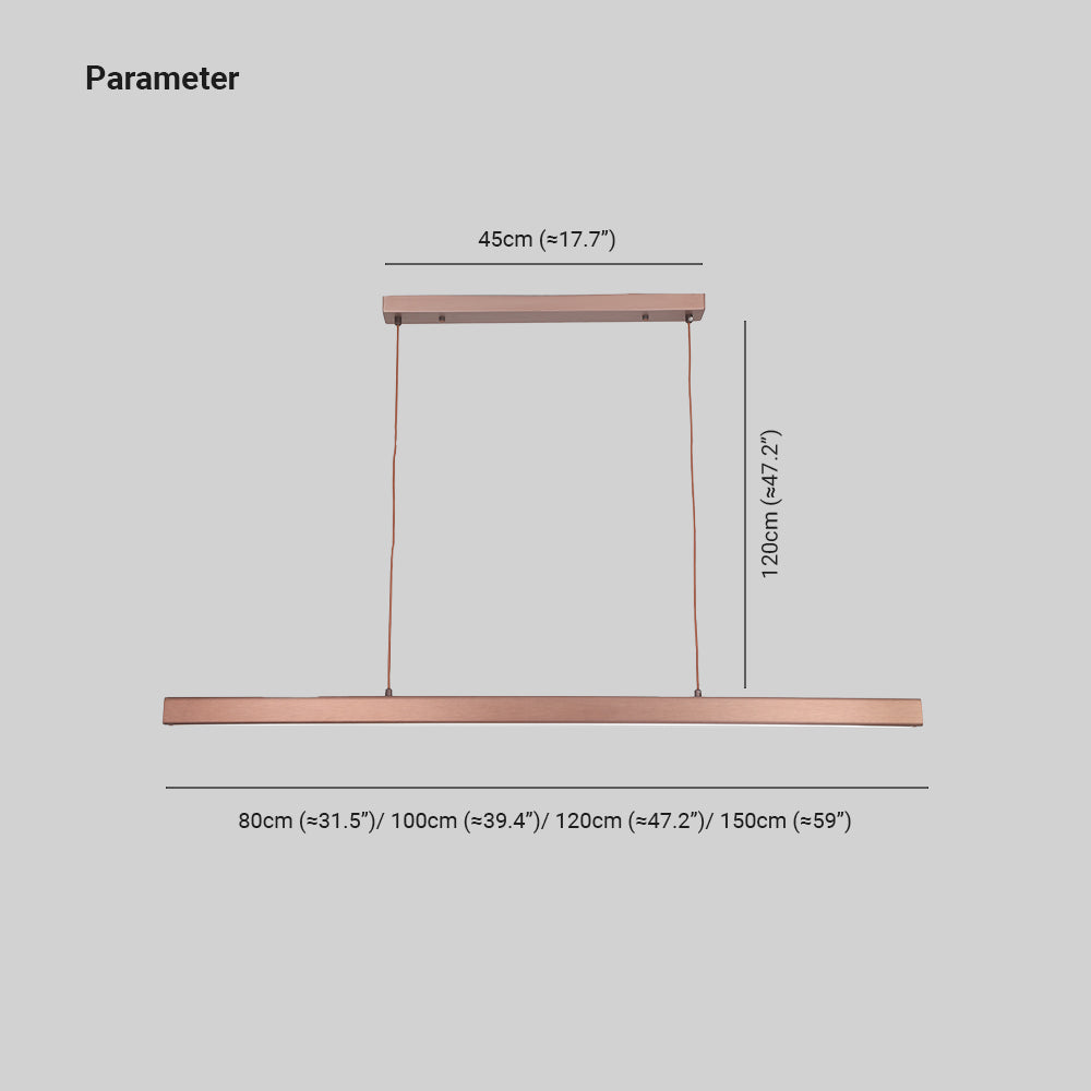 Hanglamp Rechthoekig LED Dimbaar Zwart Bruin Metaal Acryl Eettafel Woonkamer 80-150cm | Sansoti