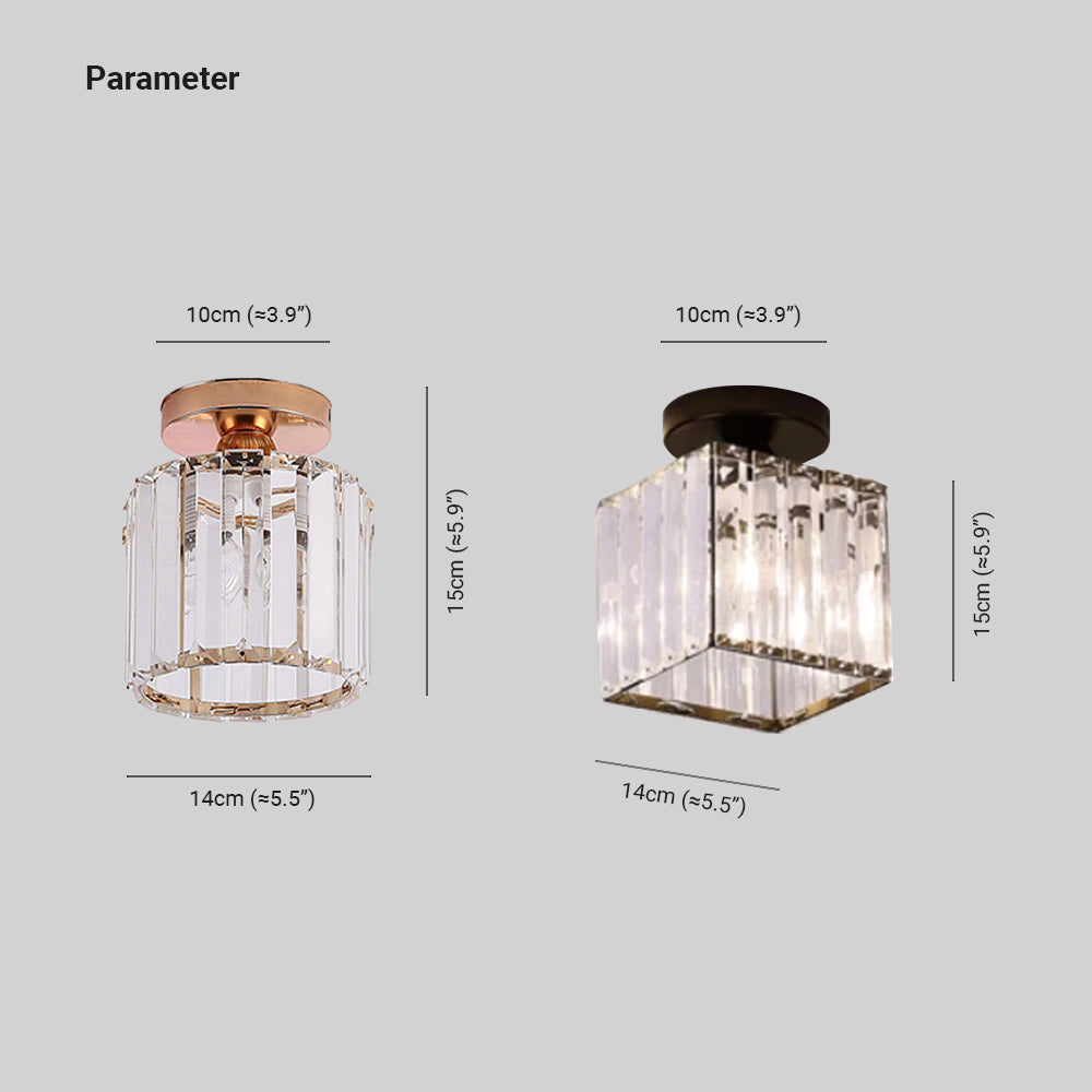 Dimmable Crystal Acrylic Ceiling Light 3 Light Settings Metal Fixture Living Room Bedroom Hallway Modern Design | Sansoti