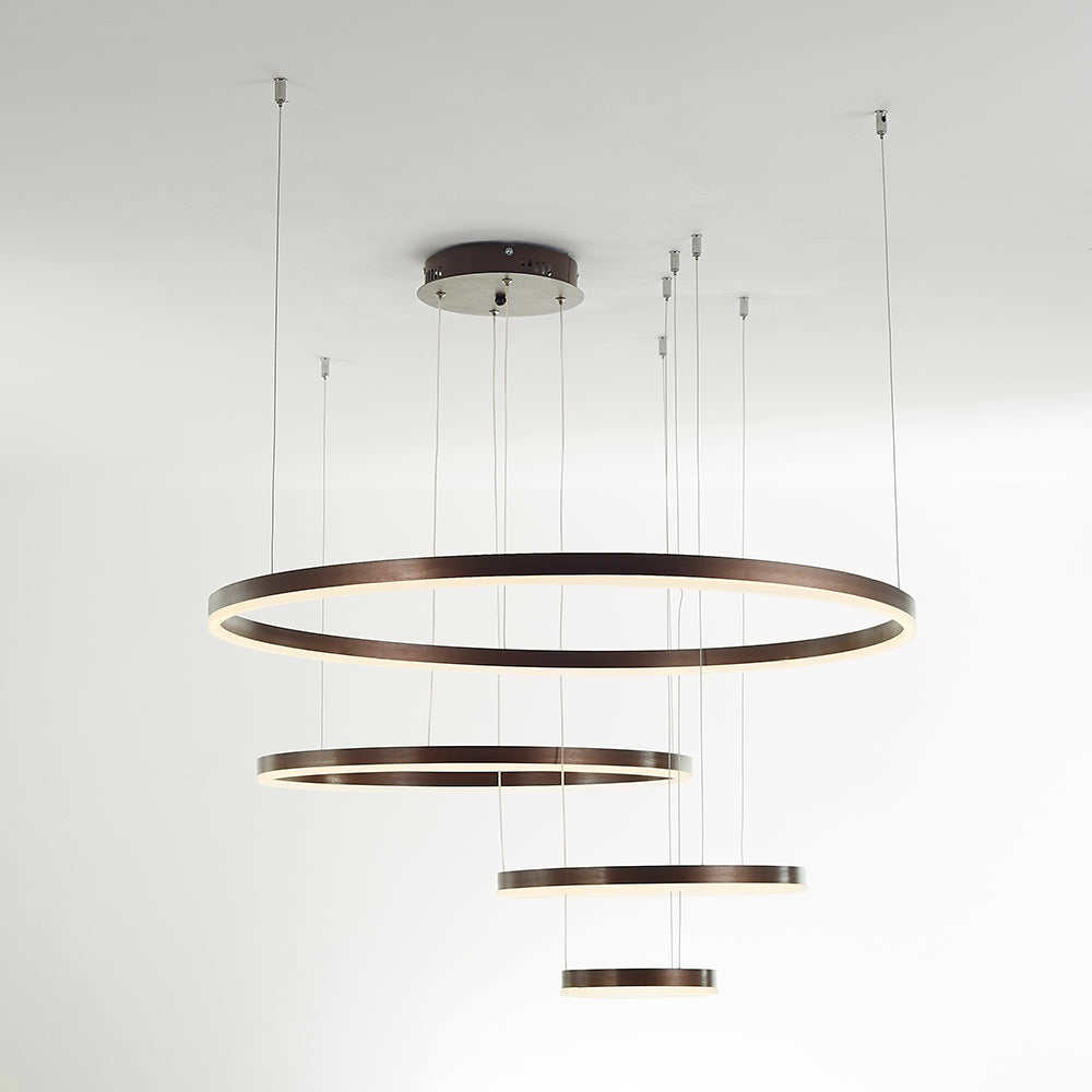 Hängeleuchte Ring LED Rund Metall Schwarz Gold Kaffee Dimmbar Wohnzimmer Schlafzimmer Esszimmer | Restfield