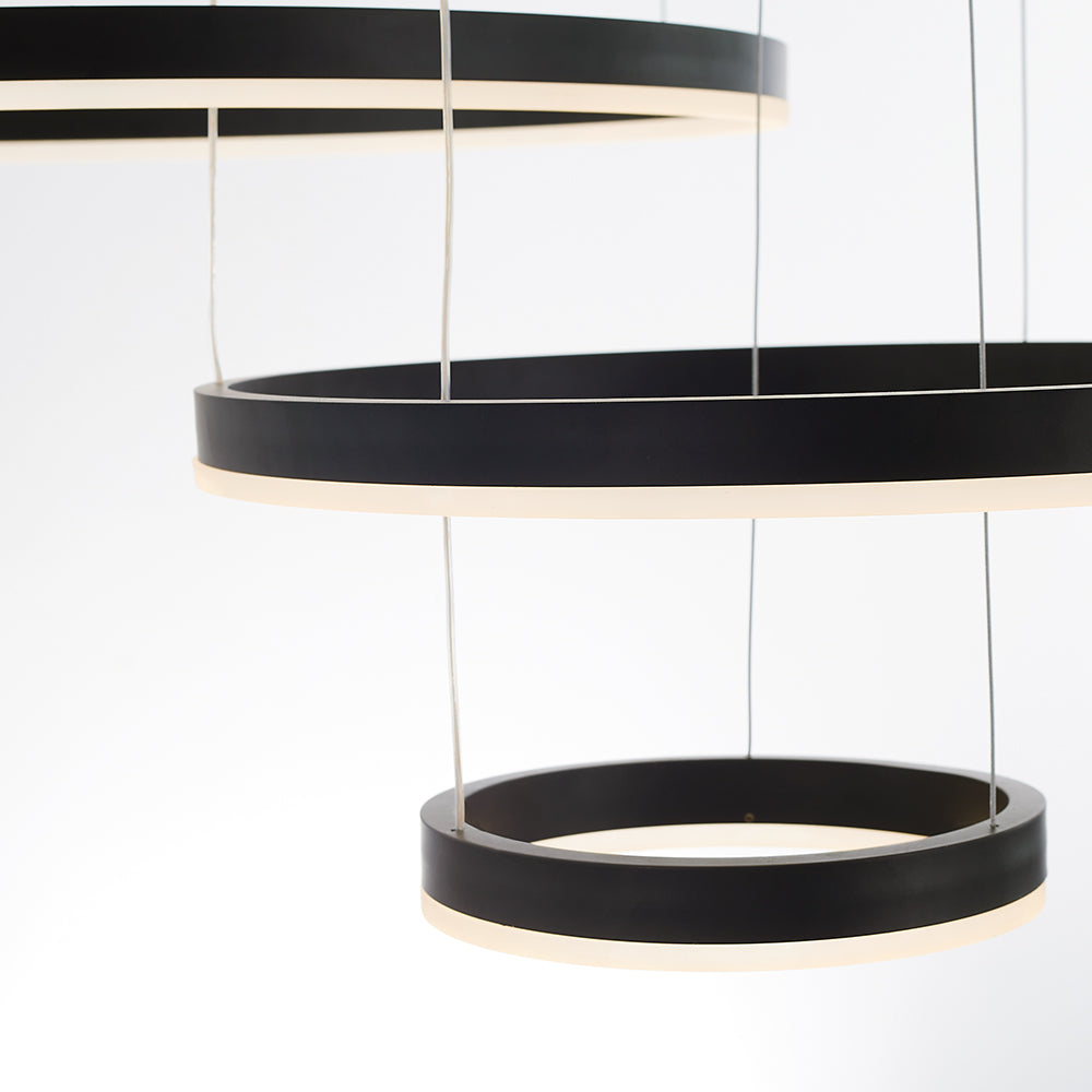 Hängeleuchte Ring LED Rund Metall Schwarz Gold Kaffee Dimmbar Wohnzimmer Schlafzimmer Esszimmer | Restfield