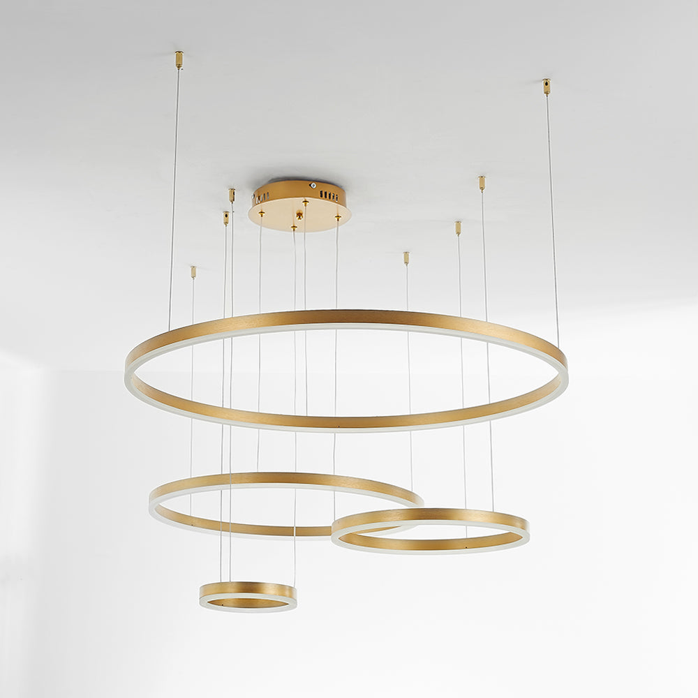 Hängeleuchte Ring LED Rund Metall Schwarz Gold Kaffee Dimmbar Wohnzimmer Schlafzimmer Esszimmer | Restfield