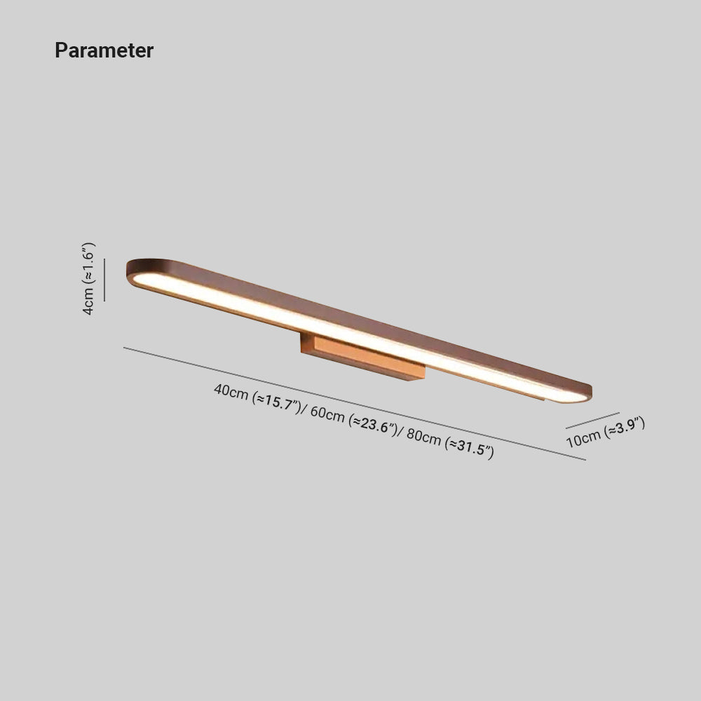 Applique miroir aluminium bande silicone noir brun café 40cm 60cm 80cm LED salle de bain | Restfield