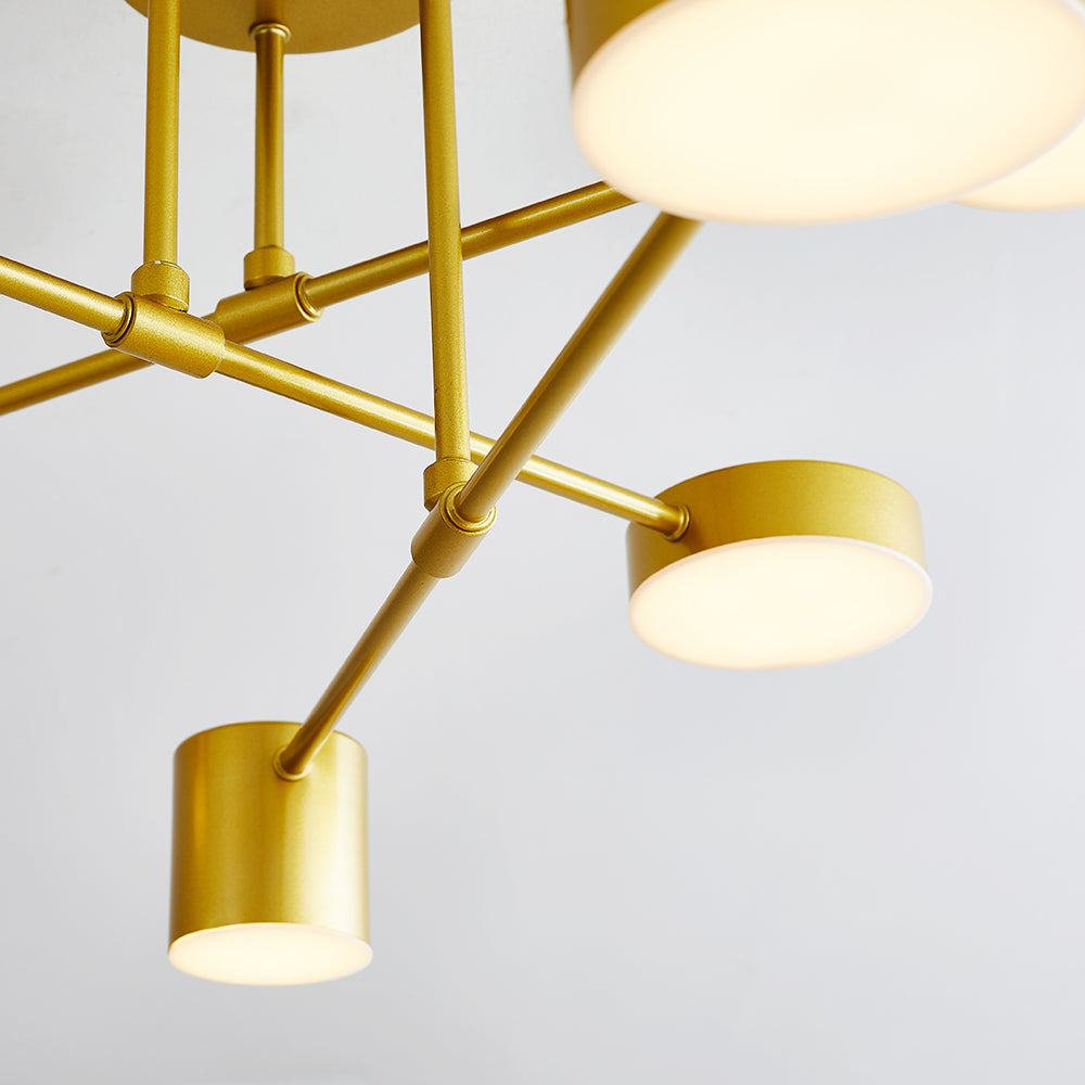 Modern LED Ceiling Light Metal Acrylic Black White Gold Scandinavian Design Dimmable for Living Room and Staircase | Sansoti