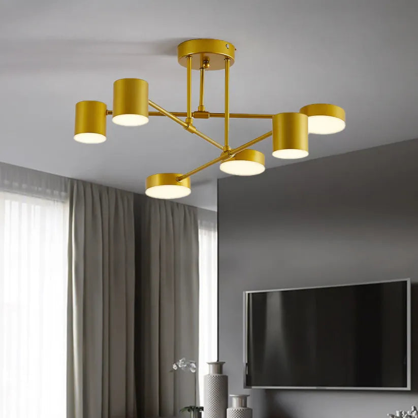 Plafonnier 6 Lumières Réglable Design Moderne Noir 57x25cm LED | Restfield
