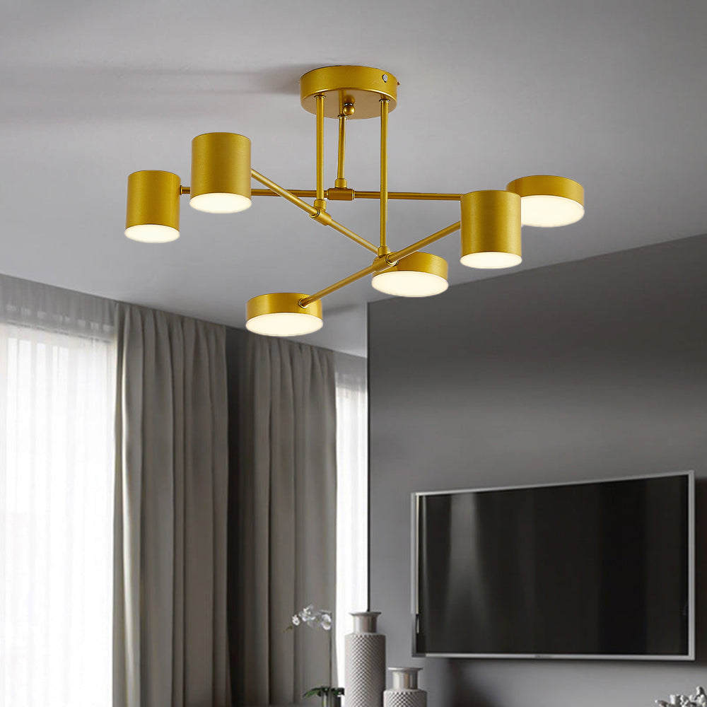 Modern LED Ceiling Light Metal Acrylic Black White Gold Scandinavian Design Dimmable for Living Room and Staircase | Sansoti