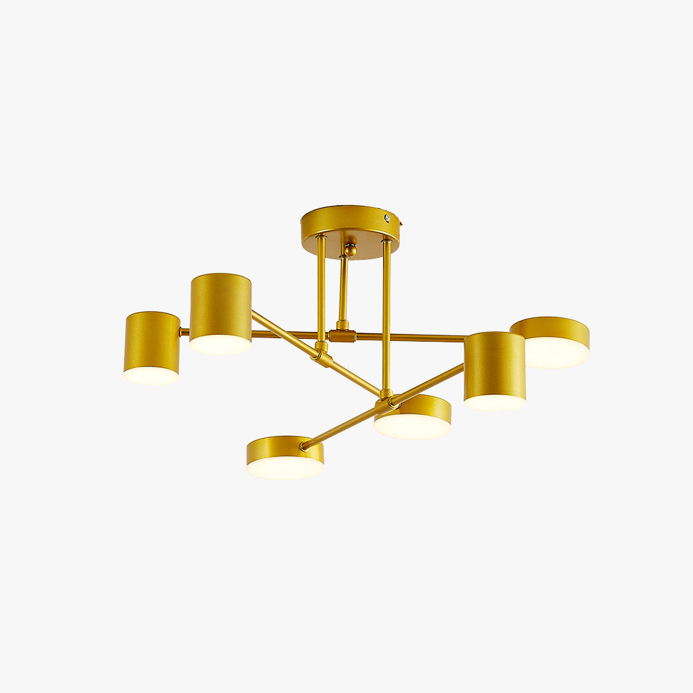 Modern LED Ceiling Light Metal Acrylic Black White Gold Scandinavian Design Dimmable for Living Room and Staircase | Sansoti
