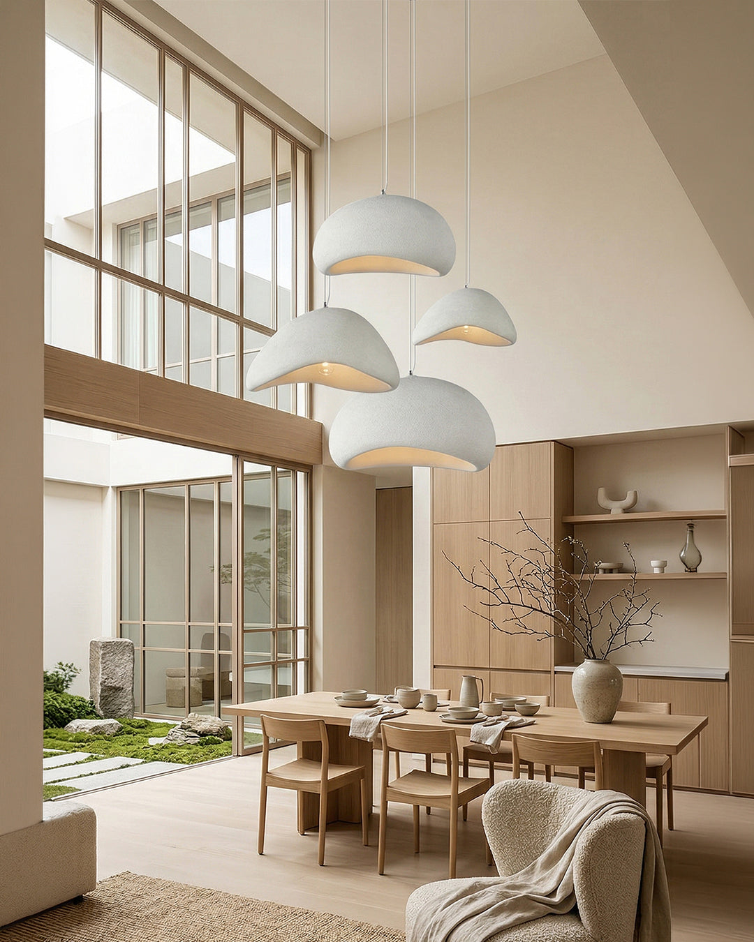 Wabi Sabi Polymeeren Hanglamp – Organische Textuur Scandinavische Lichtdesign voor Woonkamer Eetkamer | Sansoti