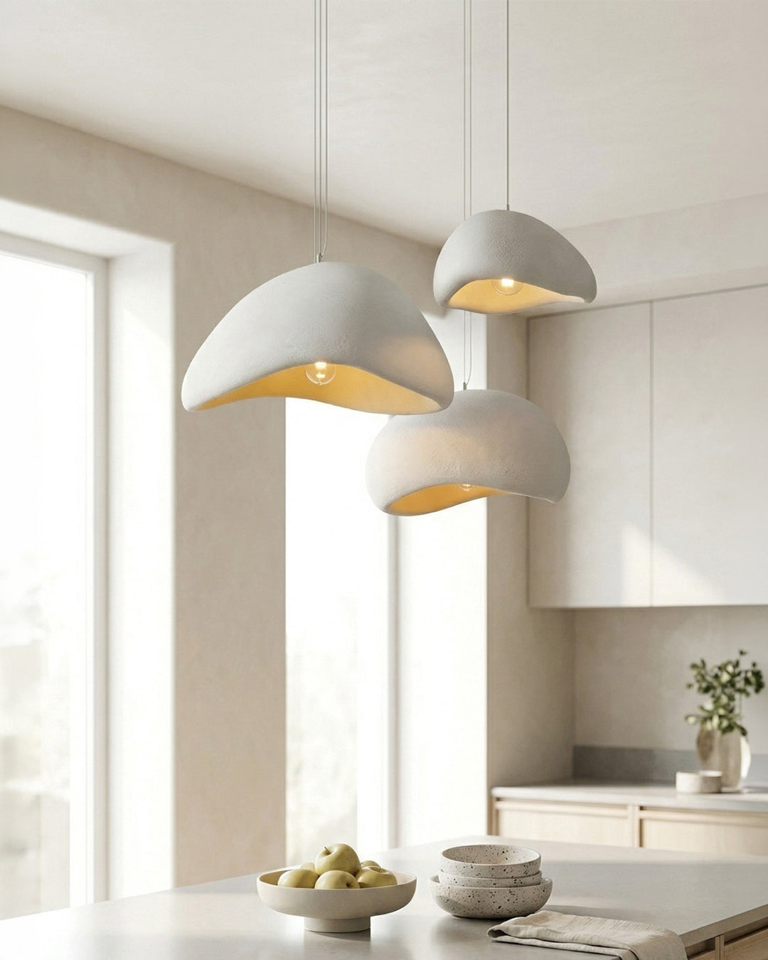 Wabi Sabi Polymeeren Hanglamp – Organische Textuur Scandinavische Lichtdesign voor Woonkamer Eetkamer | Sansoti