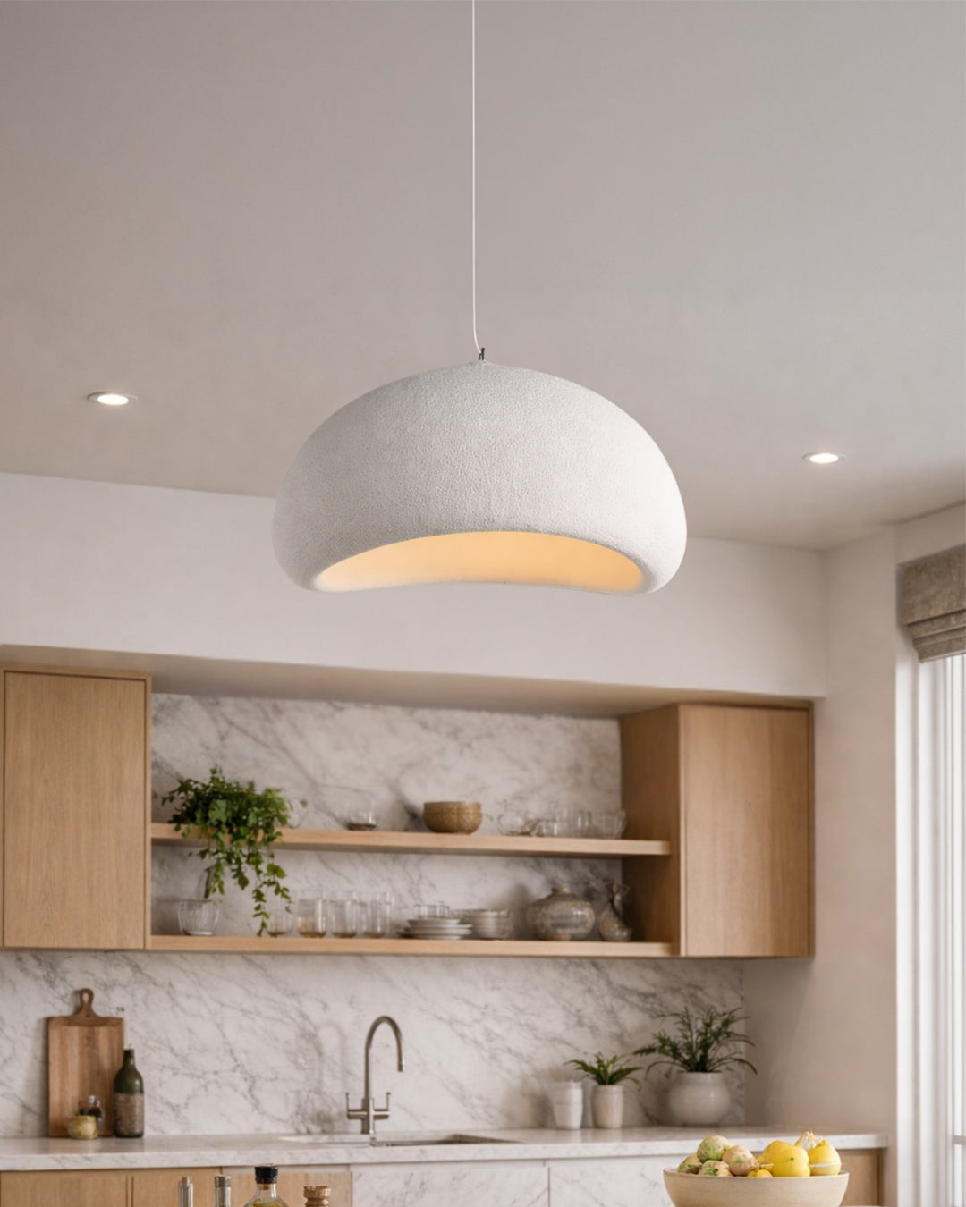 Wabi Sabi Polymeeren Hanglamp – Organische Textuur Scandinavische Lichtdesign voor Woonkamer Eetkamer | Sansoti