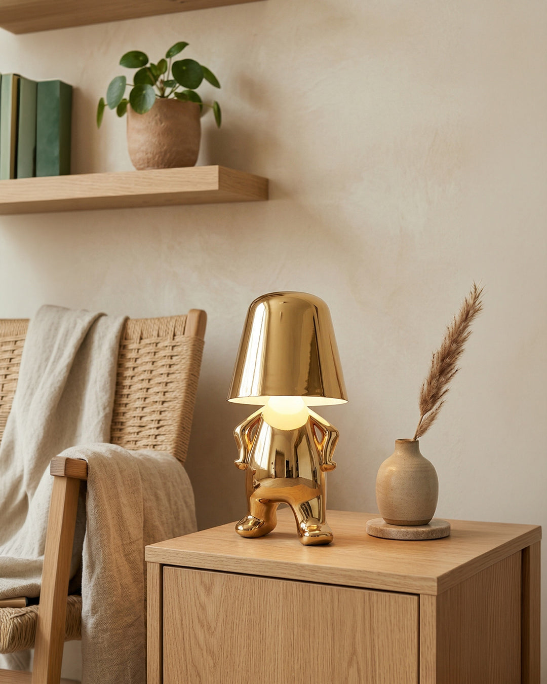Metalen Tafellamp Sculptuur Figuur Sfeerlicht Touch Dimbaar LED Nachtlampje Goud Zilver Modern Design Decoratief | Sansoti