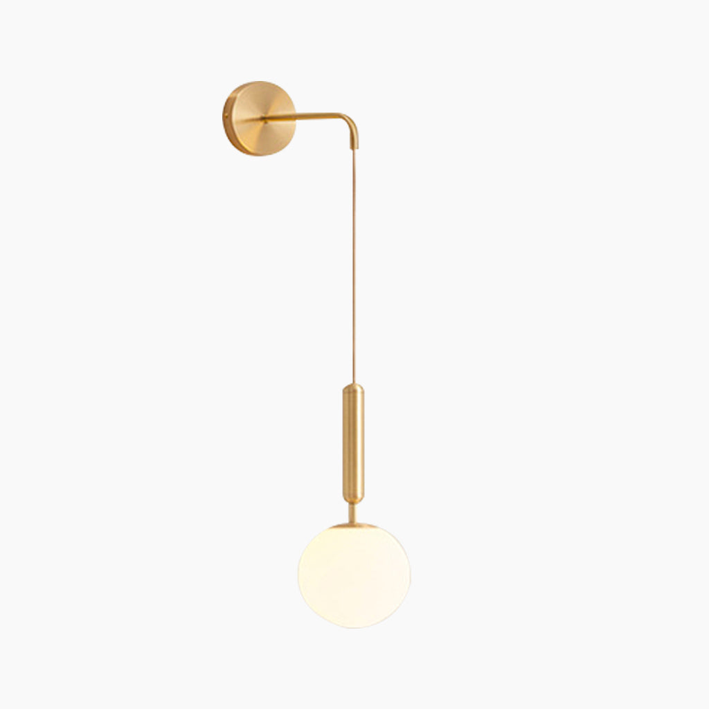 Glaskugel-Wandleuchte Verstellbar mit goldenem Kabel Schlafzimmer Wohnzimmer Nordic Skandinavisches Design LED | Sansoti
