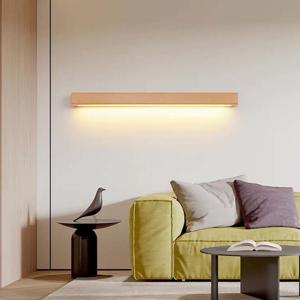 Holz-Wandleuchte LED-Lichtleiste Linear 60-180cm Einstellbares Licht Skandinavisches Design Schlafzimmer Wohnzimmer | Sansoti