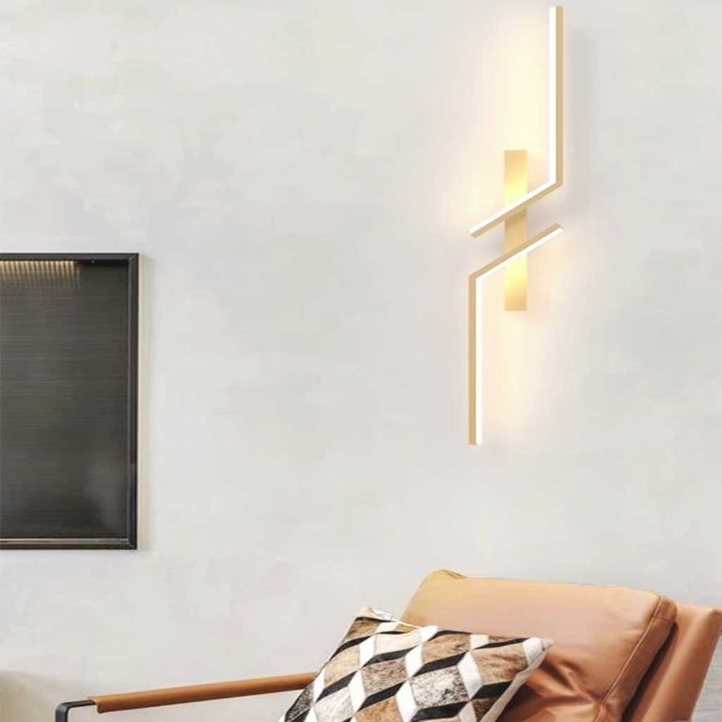 Dimmbarе lineare LED-Wandleuchte Gold Schwarz Modernes minimalistisches Design Einstellbares Licht Wohnzimmer Schlafzimmer | Sansoti